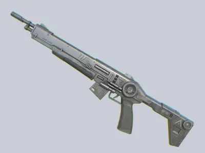 Scifi military gun Low-poly 3D model purchase