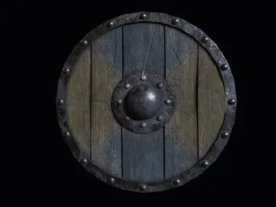 Medieval Shield Low-poly 3D model 12