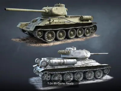 Tank T-34-85 Set 3D Model Pack