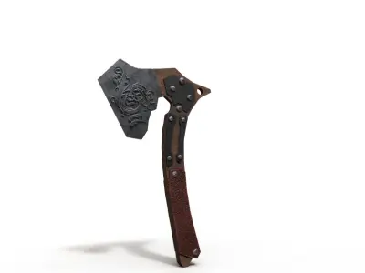 Battle Axe Low-poly 3D model 52