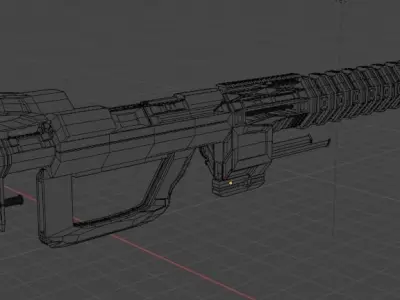 Railgun futuristic weapon 3D model