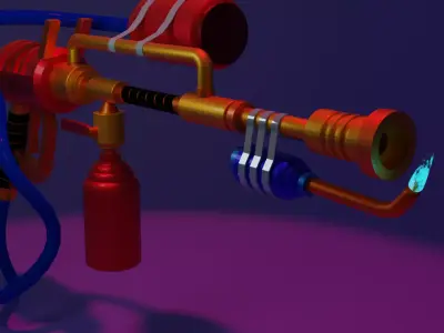 flamethrower fire gun 3D model