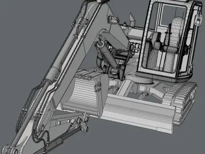 Compact Excavator Hitachi ZX85USB 3D model
