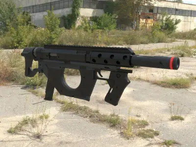 Futuristic submachinegun concept 3D model