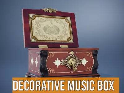 Decorative Music Box model pack Low-poly 3D model
