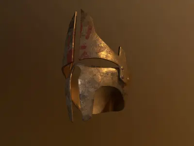 Helmet spartan Low-poly 3D model
