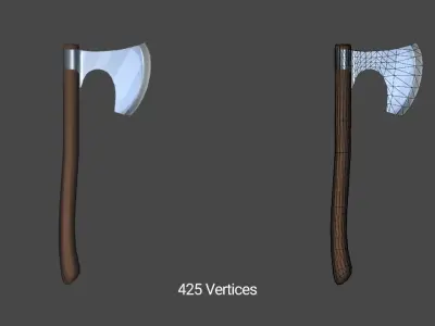 3D Lowpoly Cartoon Axe Pack Low-poly 3D model