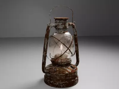 Old Rusty Kerosene Lantern Low Poly 3D  Game Ready  VR   AR Low-poly 3D model