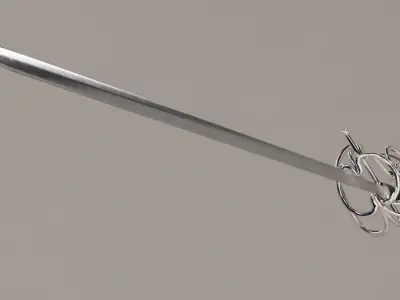 Rapier Western European Sword Low-poly 3D model