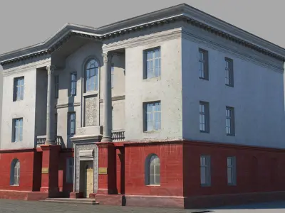 Classic building facade 04 Low-poly 3D model