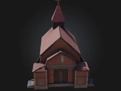 Country Chapel  Rustic Charm with Sacred Serenity 3D model