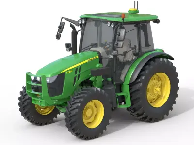 John deree 5130M Tractor Low-poly 3D model