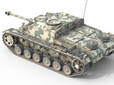 Sturmgeschutz III Assault Gun Low-poly 3D model
