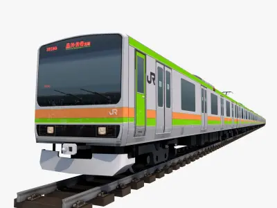 JR East E231 Train Series Tokyu Japan Railway Low-poly 3D model
