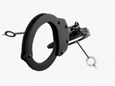 Handcuffs black Low-poly 3D model