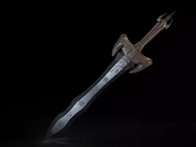 Demon Sword Free low-poly 3D model