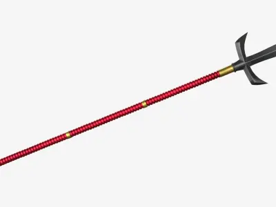 Japanese Spear Jumonja Yari 4 colors 3D model