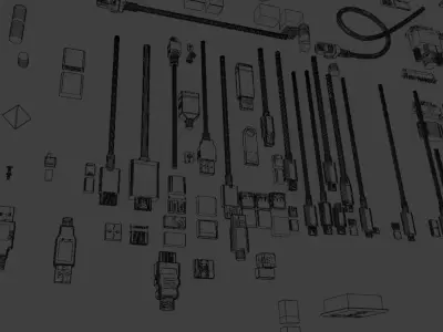 ColorfulCableAndConnector3DModelPack 3D model