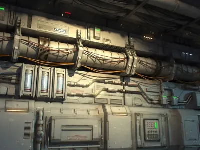 Sci-Fi Architecture Panels Kit Vol 03 Walls-PBR 3D model