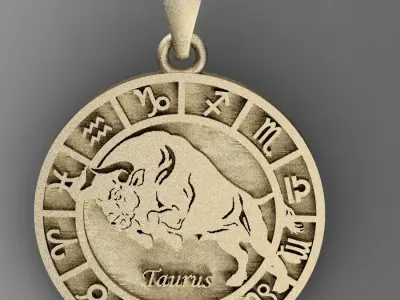 pendant zodiac taurus 3D print model