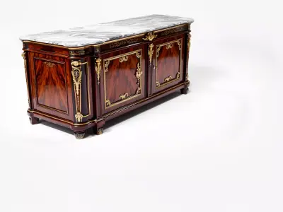 Elegant MarbleTop Cabinet model pack Low-poly 3D model