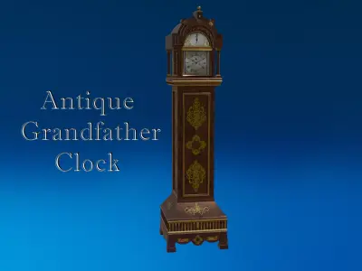 Grandfather Clock Jacobean Low-poly 3D model