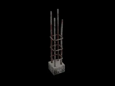 bare pillar structure 01 3D model