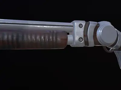 Futuristic Shotgun Low-poly 3D model
