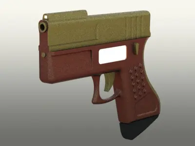 Conceptual gun 6 Low-poly 3D model