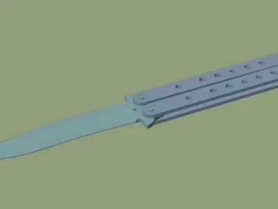 Butterfly Knife Rusty Free 3D model