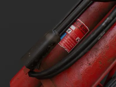 Wheeled Fire Extinguisher Low-poly 3D model