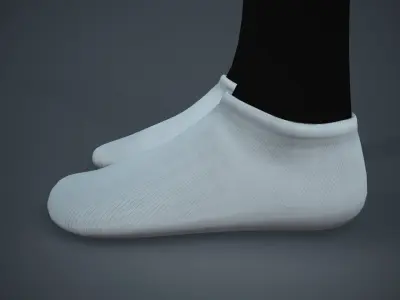 White Socks Style 2  Low-poly 3D model