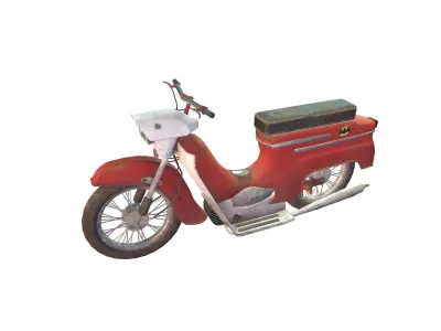 Old soviet motorcycle Low-poly 3D model