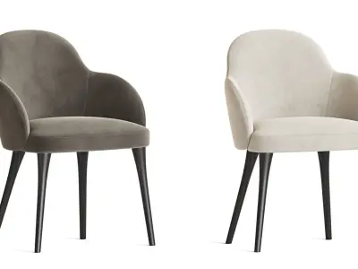 Giulia Velvet Dining Chair Cb2 3D model
