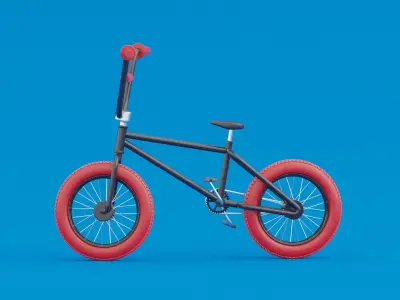 Stylized Cartoon rigged BMX bicycle 3D model