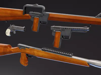 Gyrojet Weapons Low-poly 3D model