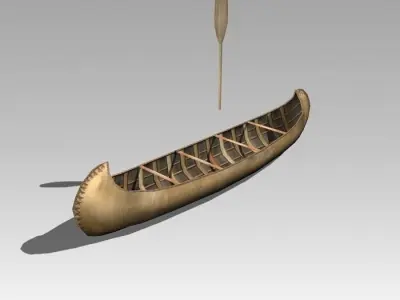 Canoe native - native Low-poly 3D model
