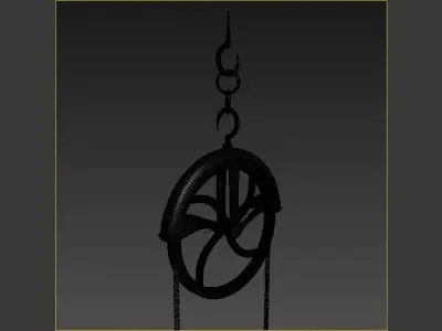 Antique Well Pulley 3D model