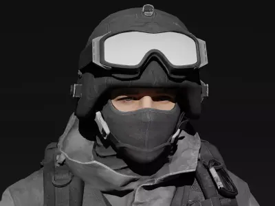 Game Ready Fireteam member - Low Poly Basic Military Operator Low-poly 3D model