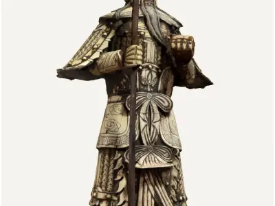 Japanese Warrior Statue 3D model