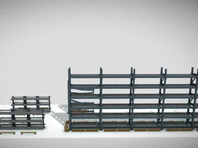 Low Rack pack Low-poly 3D model