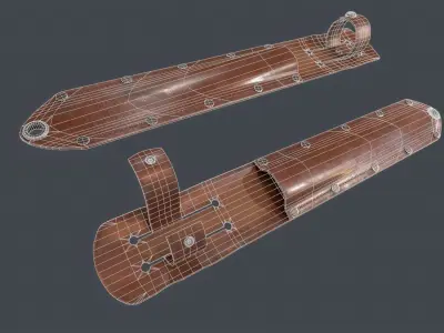 Low poly WW2 Case Stiletto Fighting Knife Low-poly 3D model