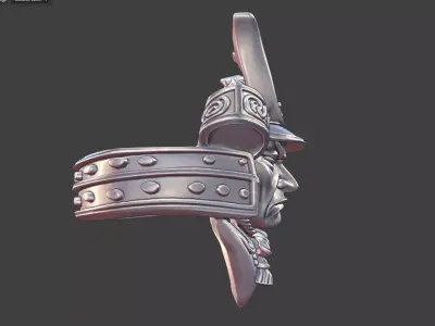 samurai warrior ring 3D print model