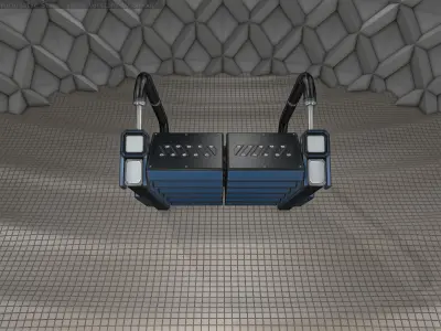 Sci-Fi Stairs - 6 - Blue Version  Low-poly 3D model