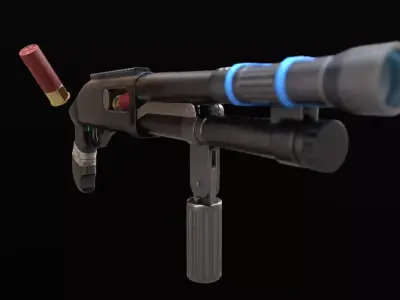 Shotgun Gun - Asset Free low-poly 3D model