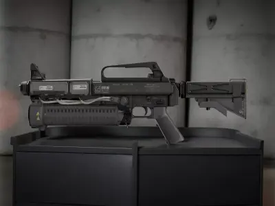 Futuristic Battle Rifle  AR-121 Model 3D model