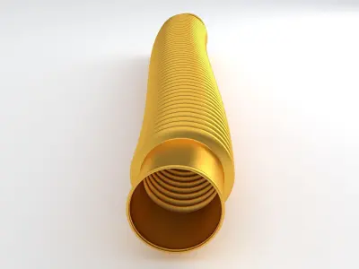 Hog Oval Corrugated Hose 01 Gold 3D model
