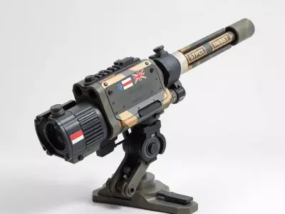 Tactical Turret Model Pack with Camo Texture Low-poly 3D model