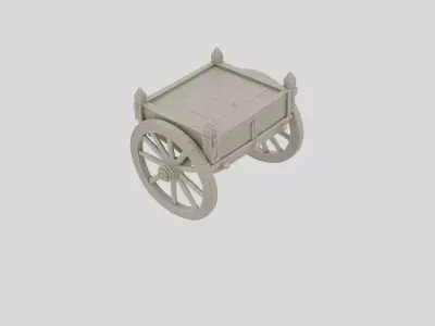 Medieval Fantasy Wooden Cart for 3D print 3D model