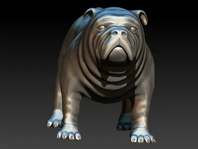 Bull Dog Pendant Charm Necklace 3D print model